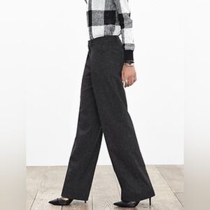 GAP Wide Leg Trouser in Charcoal Heather